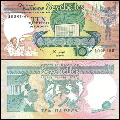 bankbiljetten / 032 / Seychelles / Seychellen / 10 Rupees / 1989 / Unc