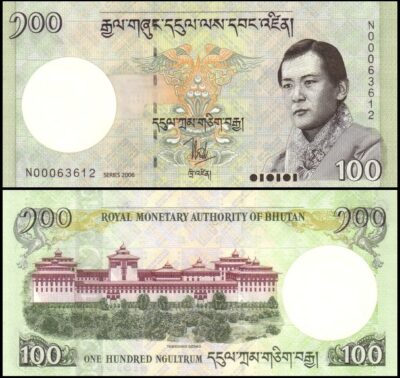 bankbiljetten / 032a / Bhutan / 100 Ngultrum / 2006 / Unc