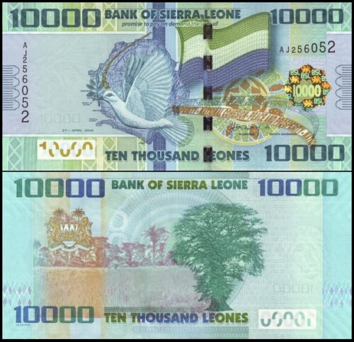 bankbiljetten / 033a / Sierra Leone / 10000 Leones / 2010 / Unc