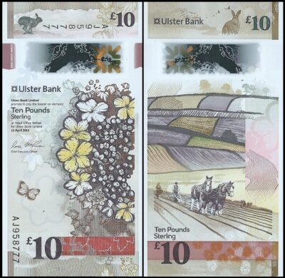 bankbiljetten / 344W / Northern Ireland / Noord Ierland / 10 Pounds / 12-04-2018 / Unc