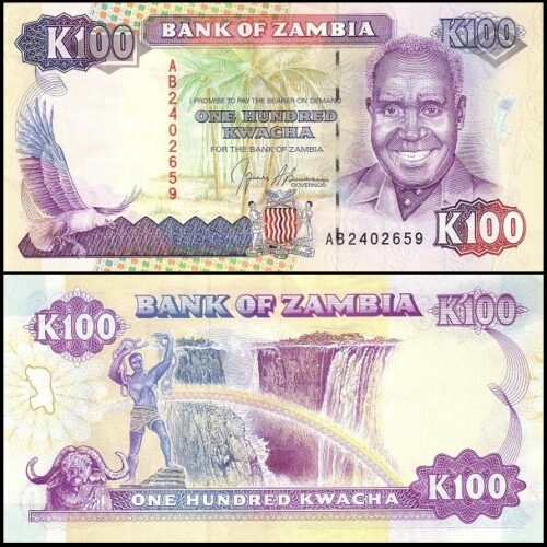 bankbiljetten / 034a / Zambia / 100 Kwacha / Nd(1991) / Unc