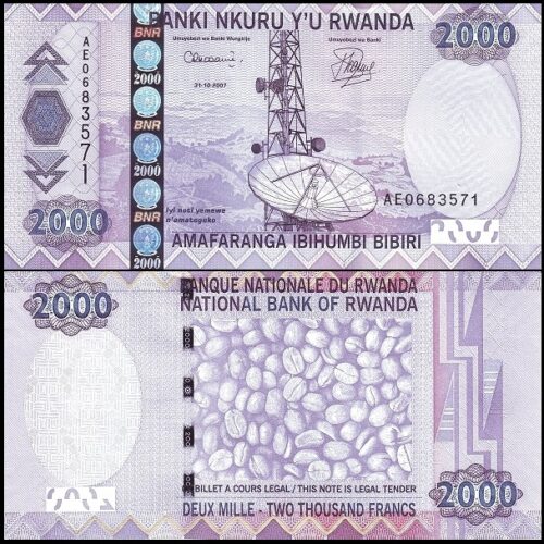 bankbiljetten / 036 / Rwanda / 2000 Amafaranga / 2007 / Unc
