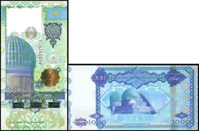 bankbiljetten / 037 / Kazakhstan / Kazachstan / 1000 Tengé / 2011 / Unc