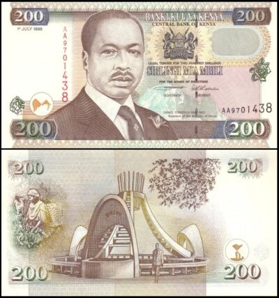 bankbiljetten / 038a / Kenya / Kenia / 200 Shillings / 1996 / Unc