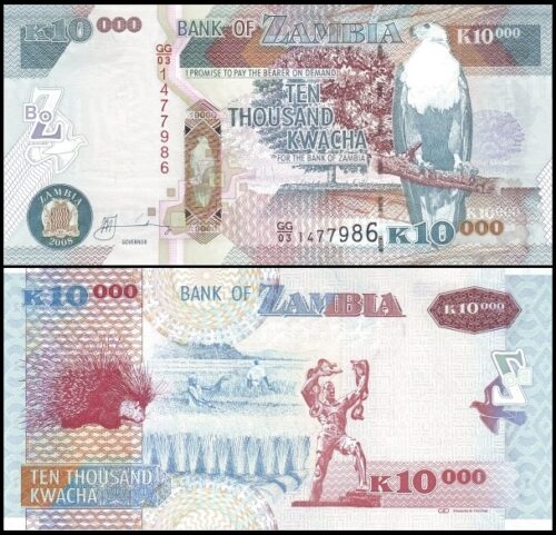 bankbiljetten / 046e / Zambia / 10.000 Kwacha / 2008 / Unc