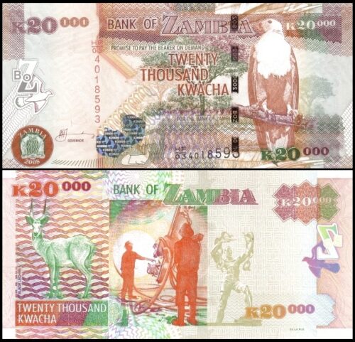 bankbiljetten / 047d / Zambia / 20.000 Kwacha / 2008 / Unc