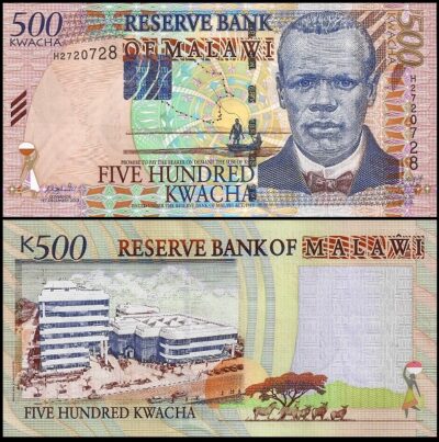 bankbiljetten / 048a / Malawi / 500 Kwacha / 2001 / Unc