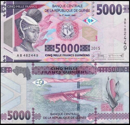 bankbiljetten / 049 / Guinea / Guinee / 5000 Francs / 2015 / Unc