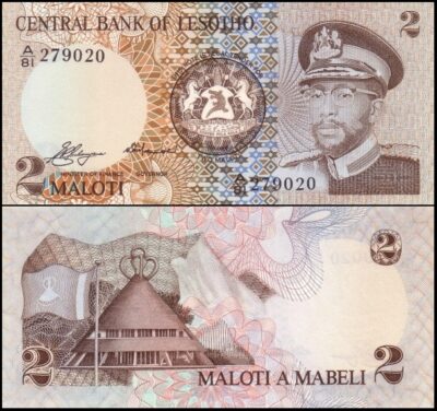 bankbiljetten / 004a / Lesotho / 2 Maloti / 1981 / Unc