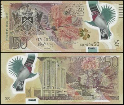 bankbiljetten / 054 / Trinidad & Tobago / 50 Dollars / 2014 / Unc / Polymar