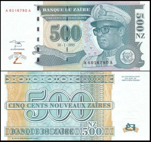 bankbiljetten / 065a / Zaire / 500 Zaires / 1995 / Unc