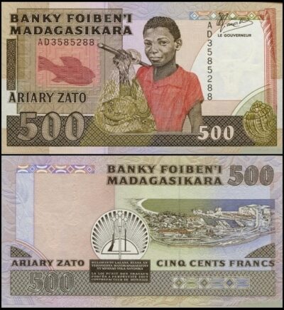 bankbiljetten / 071a / Madagascar / Madagaskar / 500 Francs / ND / Unc
