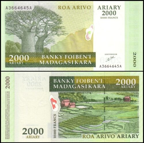 bankbiljetten / 083 / Madagascar / Madagaskar / 2000 Ariary / ND / Unc