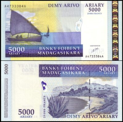 bankbiljetten / 084 / Madagascar / Madagaskar / 5000 Ariary / ND / Unc
