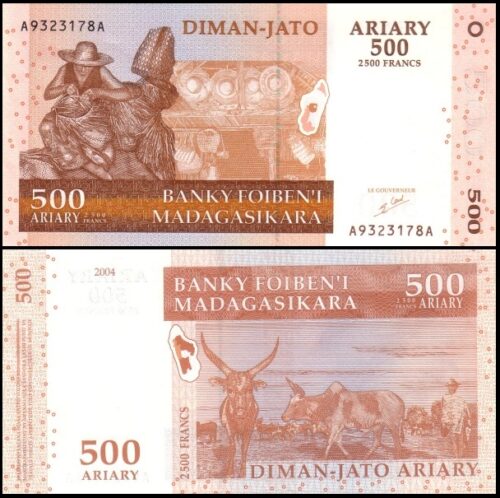 bankbiljetten / 088a / Madagascar / Madagaskar / 500 Ariary / 2004 / Unc