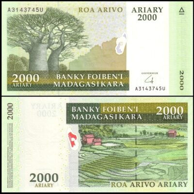 bankbiljetten / 090b / Madagascar / Madagaskar / 2000 Ariary / 2006 / Unc