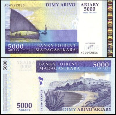 bankbiljetten / 091a / Madagascar / Madagaskar / 5000 Ariary / 2006 / Unc