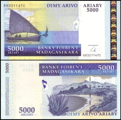 bankbiljetten / 091b / Madagascar / Madagaskar / 5000 Ariary / 2009 / Unc