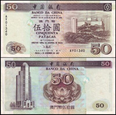 bankbiljetten / 092b / Macao / Macau / 50 Patacas / 1997 / Unc