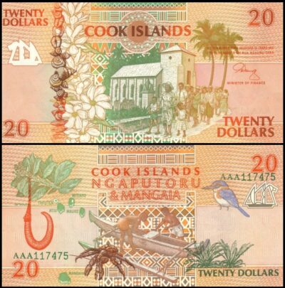 bankbiljetten / 009a / Cook Islands / Cookeilanden / 20 Dollar / 1992 / Unc