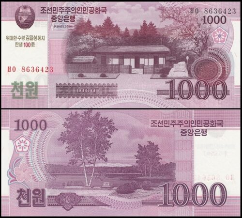 bankbiljetten / Cs015 / North Korea / Noord Korea / 1000 Won / 2002/2008 / Unc
