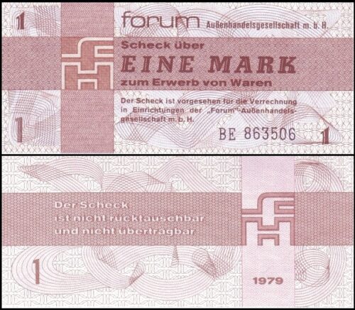 bankbiljetten / FX 002 / Germany Democratic Republic / DDR / 1 Mark / 1979 / Unc