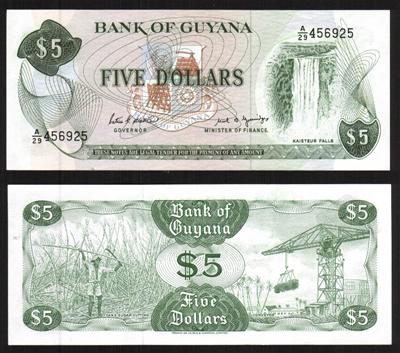 thumbnail image 2 of Guyana 5 X 20 Dollars Banknotes 1996 P-30 UNC – Wholesale Lot, Prefixes & Signatures Vary 2 of 6