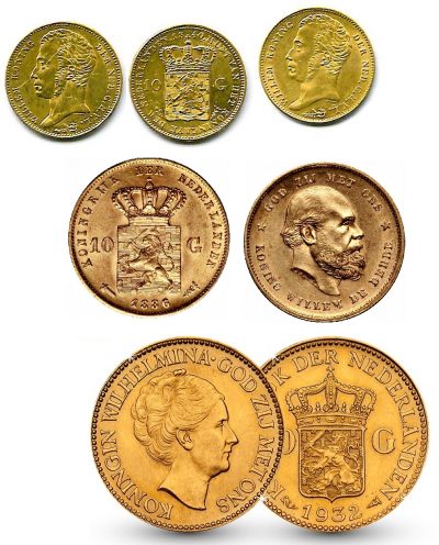 Netherlands Gold Coins 10 Gulden