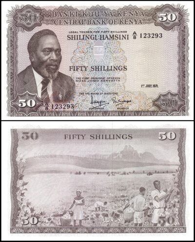 bankbiljetten / 009b / Kenya / Kenia / 50 Shillings / 1971 / Unc