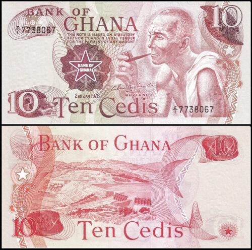 Bankbiljetten / 016f / Ghana / 10 Cedis / 1978 / Unc