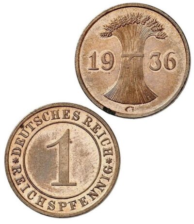 Worldcoins Germany Weimar Republic 1 Pfennig