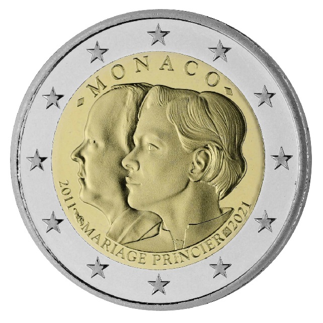 Euromunten / Monaco / 2021 / 2 Euro / Proof / 10 Jaar Huwelijk - Hansmunt