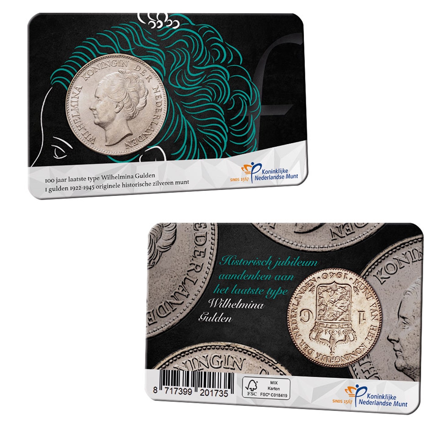 Euromunten Nederland / 2022 / Coincard / 1 Gulden Wilhelmina 1931 - Hansmunt