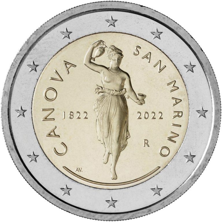 Euromunten San Marino 2022 2 Euro Unc Birth Of Antonio Canova