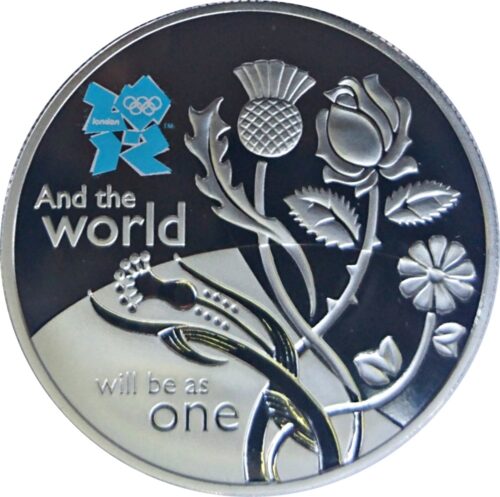 Worldcoins / Great Brittain / 2010 / Km 1147 / 5 Pound / Olympische Zomerspelen 2012 / And The World Will Be As One / Zilver 0.925