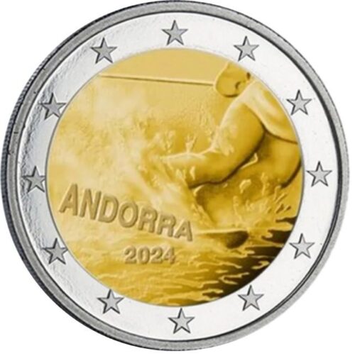 Euromunten / Andorra / 2024 / 2 Euro / Unc / 100 Jaar Skiën