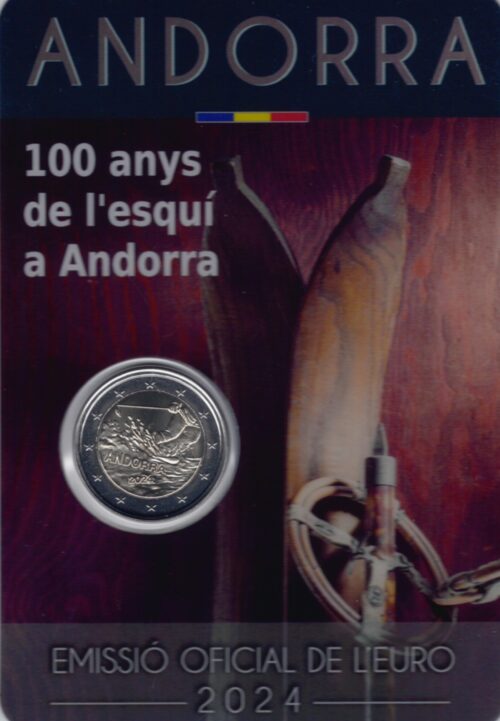 Euromunten / Andorra / 2024 / 2 Euro / Coincard / 100 Jaar Skiën