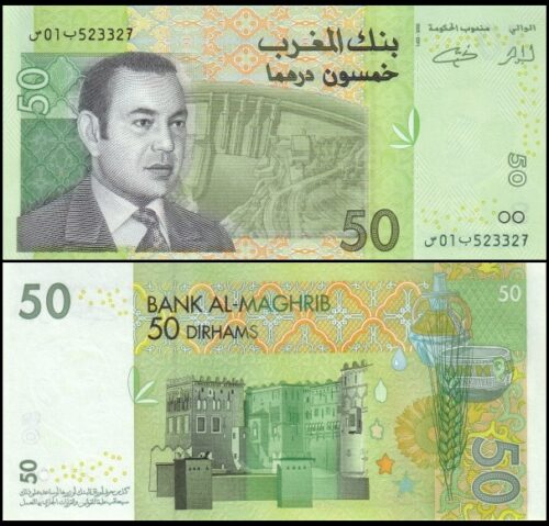 bankbiljetten / 069a(1) / Morocco / Marokko / 50 Dirhams / 2002 / Unc