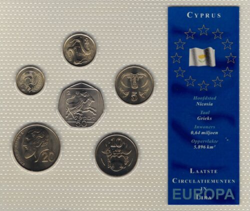 Worldcoins / Cyprus / Unc Set / Laatste Circulatie Munten