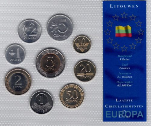 Worldcoins / Lithuania / Litouwen / Unc Set / Laatste Circulatie Munten