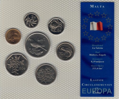 Worldcoins / Malta / Unc Set / Laatste Circulatie Munten