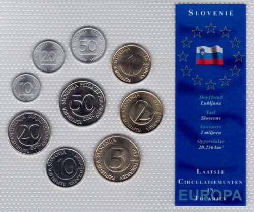 Worldcoins / Slovenia / Slovenie / Unc Set / Laatste Circulatie Munten