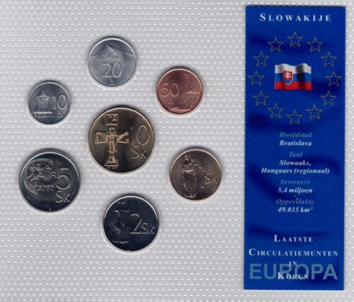 Worldcoins / Slovakia / Slowakije/ Unc Set / Laatste Circulatie Munten