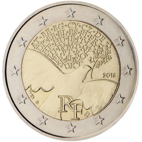 Euromunten / Frankrijk / 2015 / 2 Euro / Proof / Vrede En Vrijheid / La Paix En Europa - Afbeelding 2