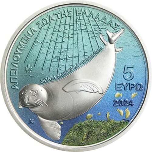 Euromunten / Griekenland / 2024 / 5 euro / Bu / Blister / De Mediterrane Monniksrob - Afbeelding 3