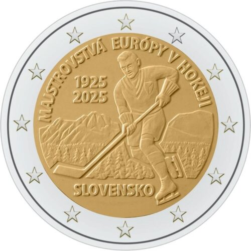 Euromunten / Slowakije / 2025 / 2 Euro / Proof / 1ste Internationale Sporttoernooi Ijshockey In Slowakije - Afbeelding 2