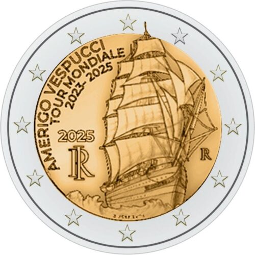 Euromunten / Italie / 2025 / 2 Euro / Unc / Amerigo Vespucci / Aankondiging