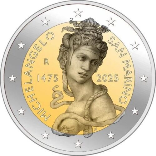 Euromunten / San Marino / 2025 / 2 Euro / Unc / Geboorte Van Michelangelo / Aankondiging