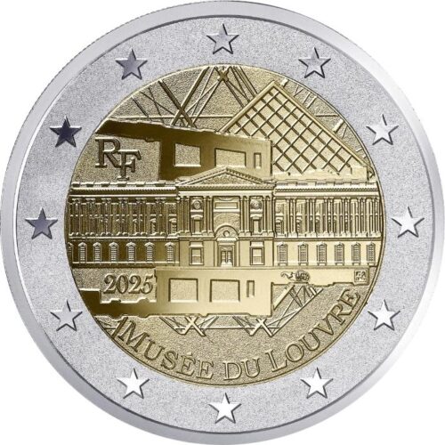 Euromunten / Frankrijk / 2025 / 2 Euro / Unc / Het Louvre Museum / Aankondiging