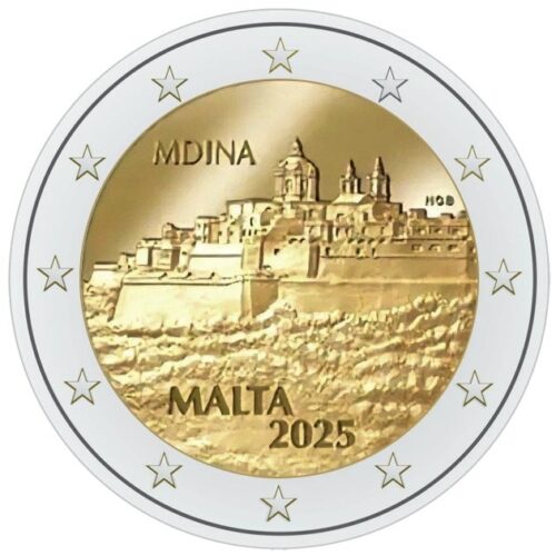 Euromunten / Malta / 2025 / 2 Euro / Unc / Ommuurde Steden / Mdina / Aankondiging